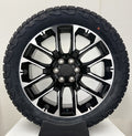 22" Machine and Black Wheels 275/50R22 A/T Tires Chevy Silverado Tahoe Suburban0