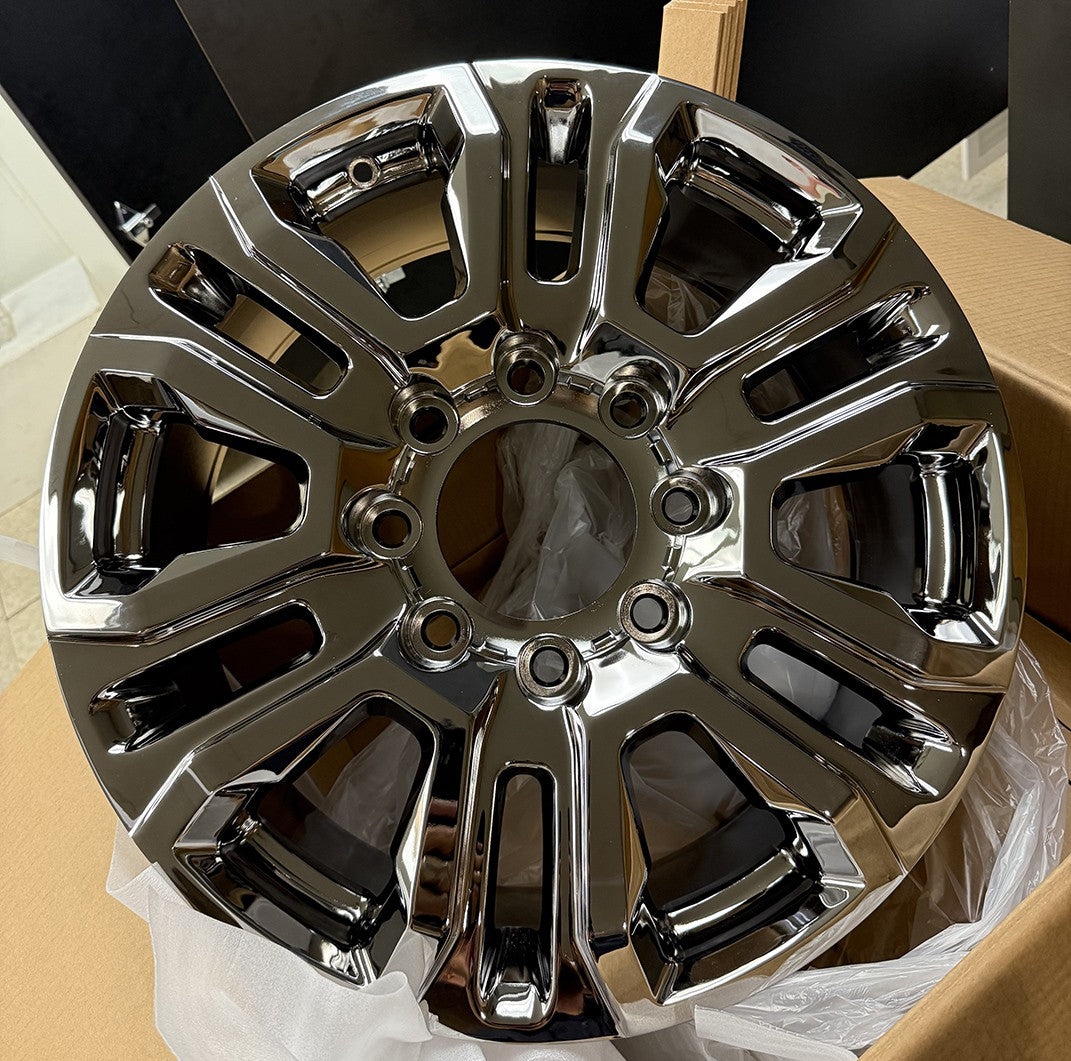 2011-2025 GMC Sierra 2500 Black Chrome 20" 8-180 Wheels 275/65R20 R/T Tires5
