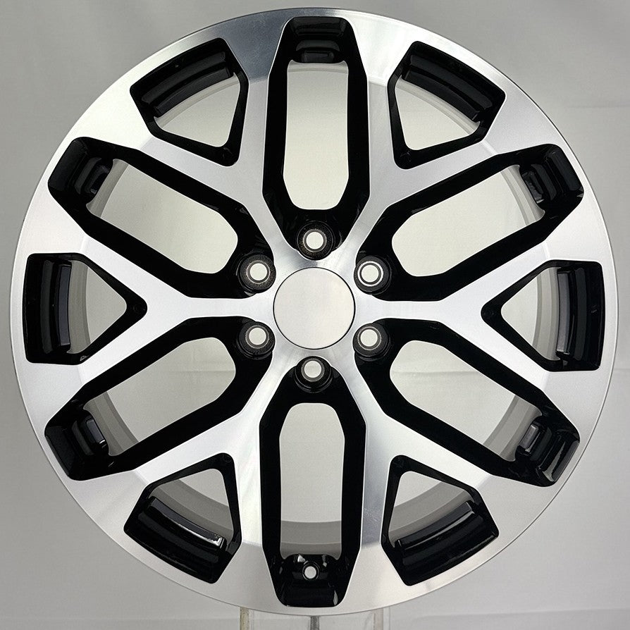 22" Snowflake Black And Machine Wheels For GMC Sierra Yukon Denali 2000-20262