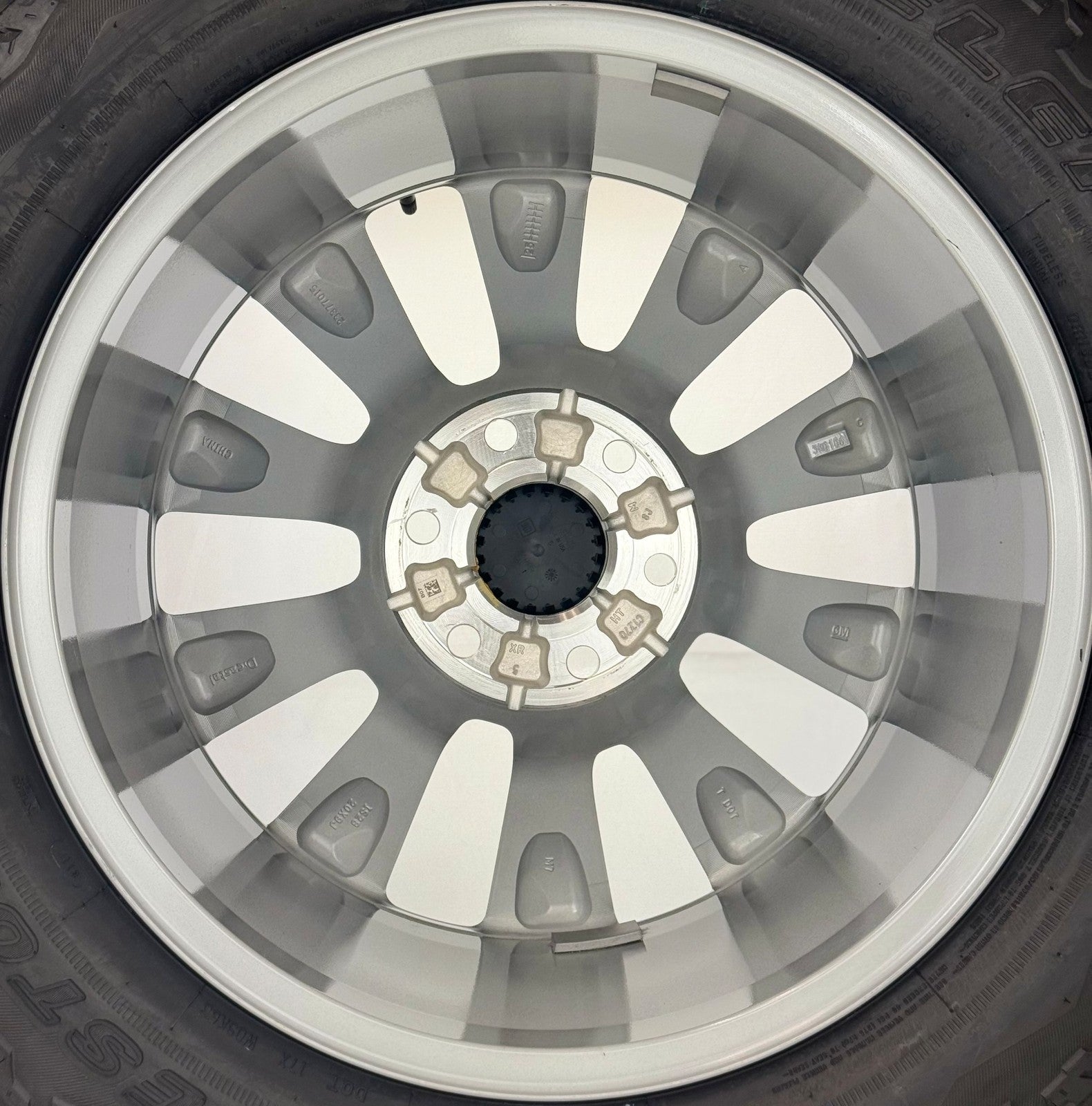 20" GMC Sierra Yukon Gunmetal OEM Wheels Bridgestone A/T Tires TPMS New Takeoff3