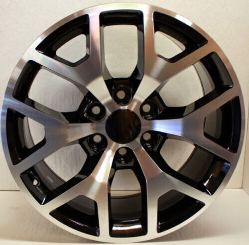 Chevy 22" Black and Machine Honeycomb Rims For 2000-18 Silverado Tahoe Suburban1