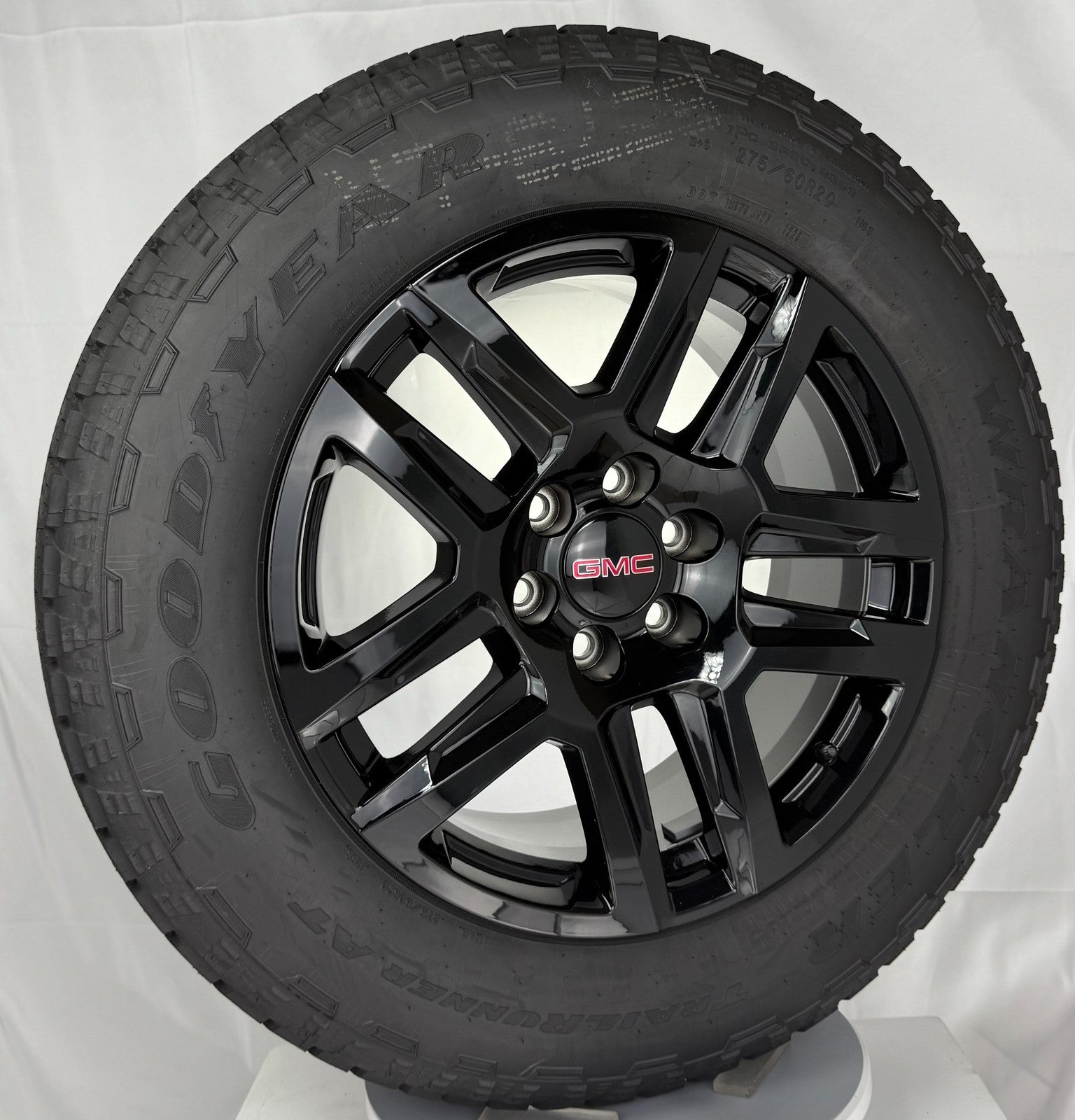 20" GMC Sierra Yukon Black OEM Wheels Goodyear A/T 275/60R20 Tire TPMS LUG NUTS3