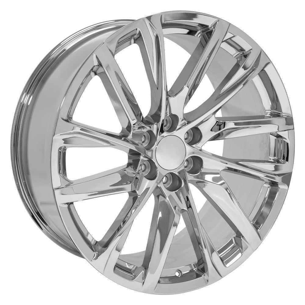 22" Chrome Angled 12 Spoke Wheels For Cadillac Escalade GMC Yukon Sierra2