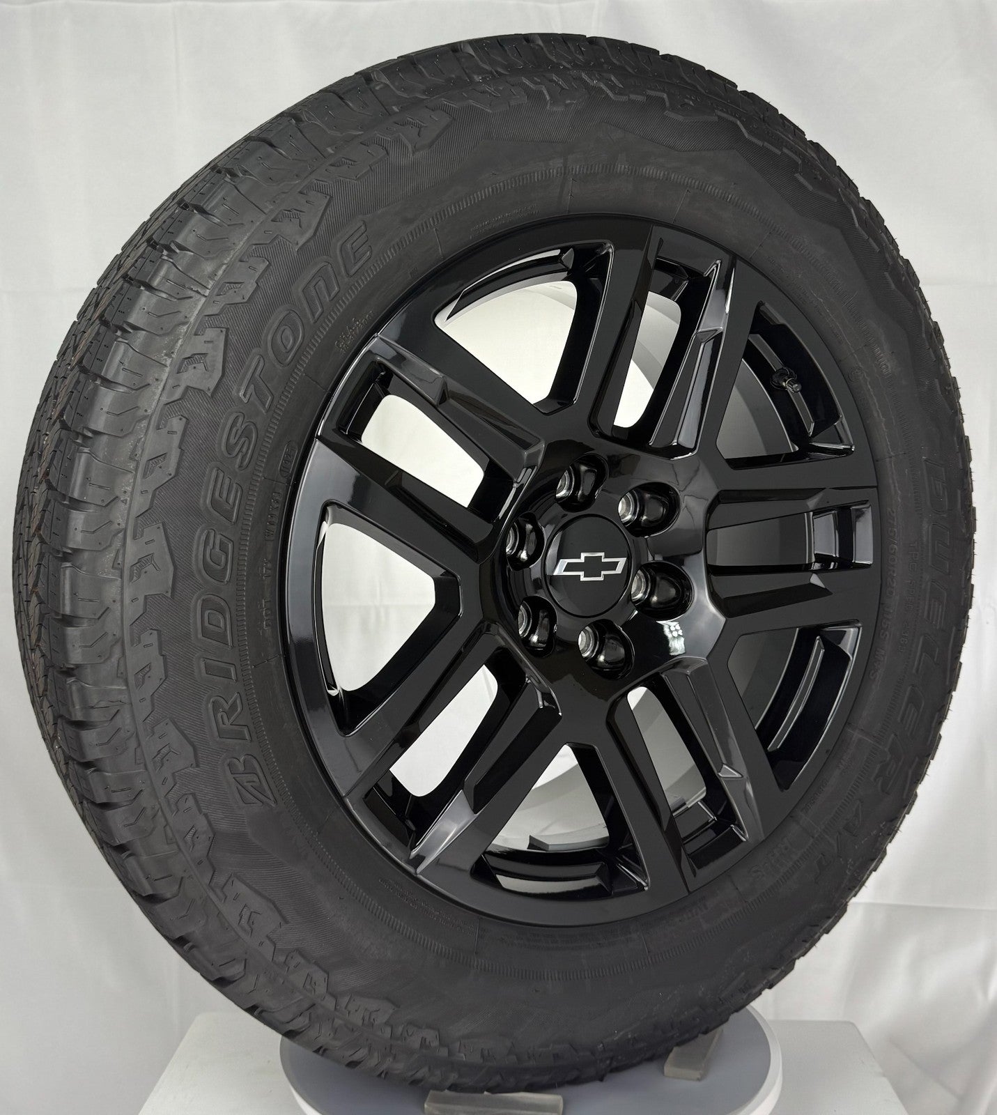20" Chevy Silverado Black Trail Boss OEM Wheels Bridgestone AT Tire LUG NUTS2