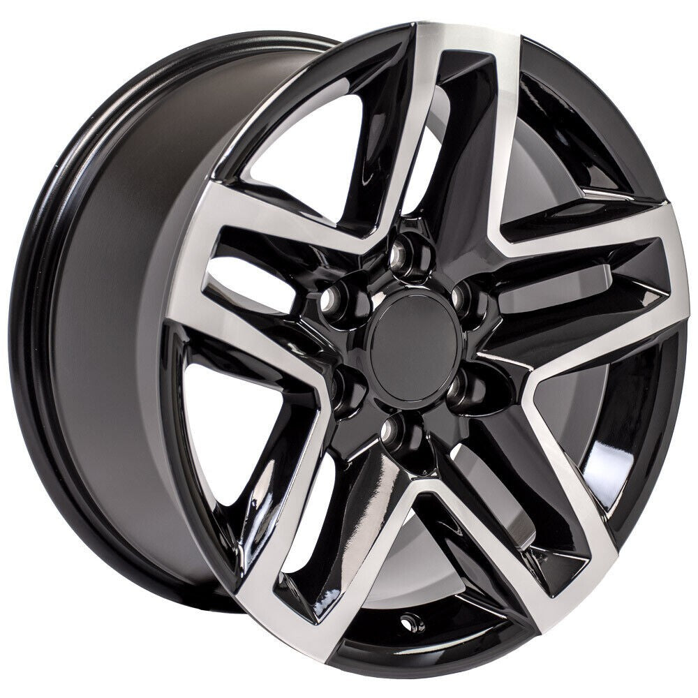 Chevy 18" Black & Machine Trail Boss Replica Wheels Fit Silverado Tahoe Suburban1