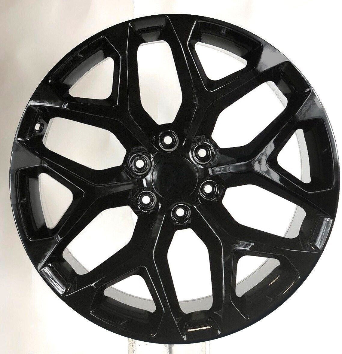 20" Black Snowflake Wheels Blackhawk R/T Tires For GMC Sierra Yukon New Set 43