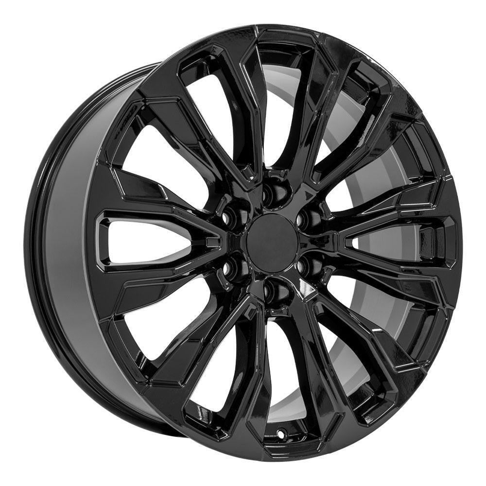 22" Gloss Black Denali Wheels For GMC Sierra Yukon 2000-2026 Set of 40