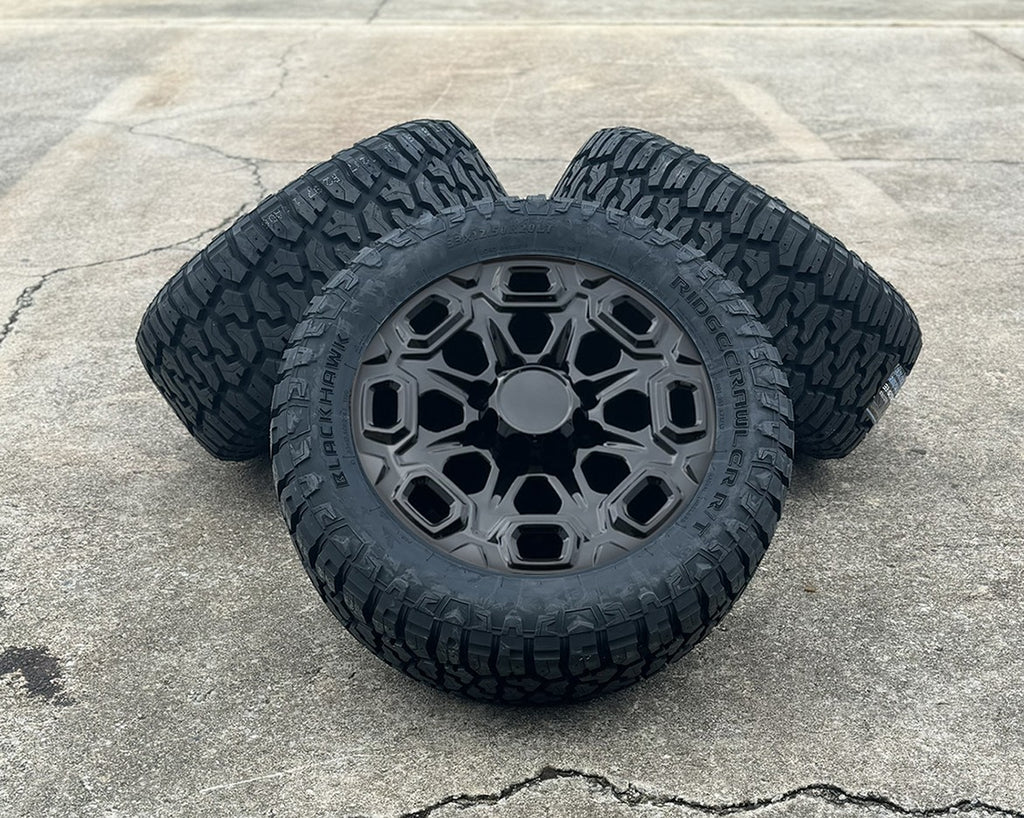 2011-2026 GMC Sierra 2500 Gloss Black 20" 8 Lug Wheels 33X12.50R20 RT Tires0