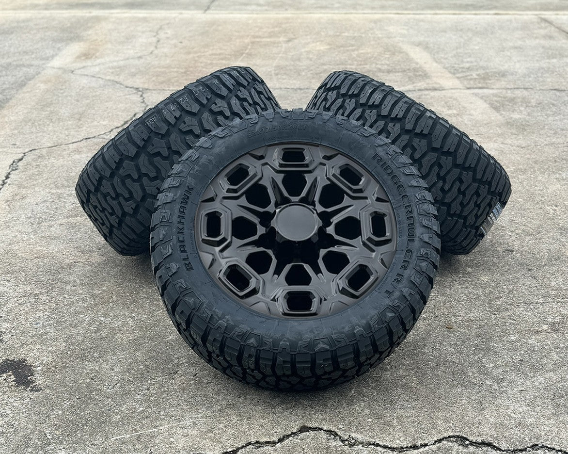 2011-2026 GMC Sierra 2500 Gloss Black 20" 8 Lug Wheels 33X12.50R20 RT Tires0