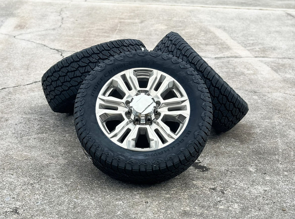 2011-2026 GMC Sierra 2500 Polished 20" 8-180 Denali Style Wheels 265/60 A/T Tire0