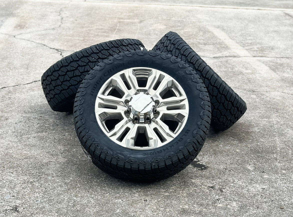 2011-2026 GMC Sierra 2500 Polished 20" 8-180 Denali Style Wheels 265/60 A/T Tire0