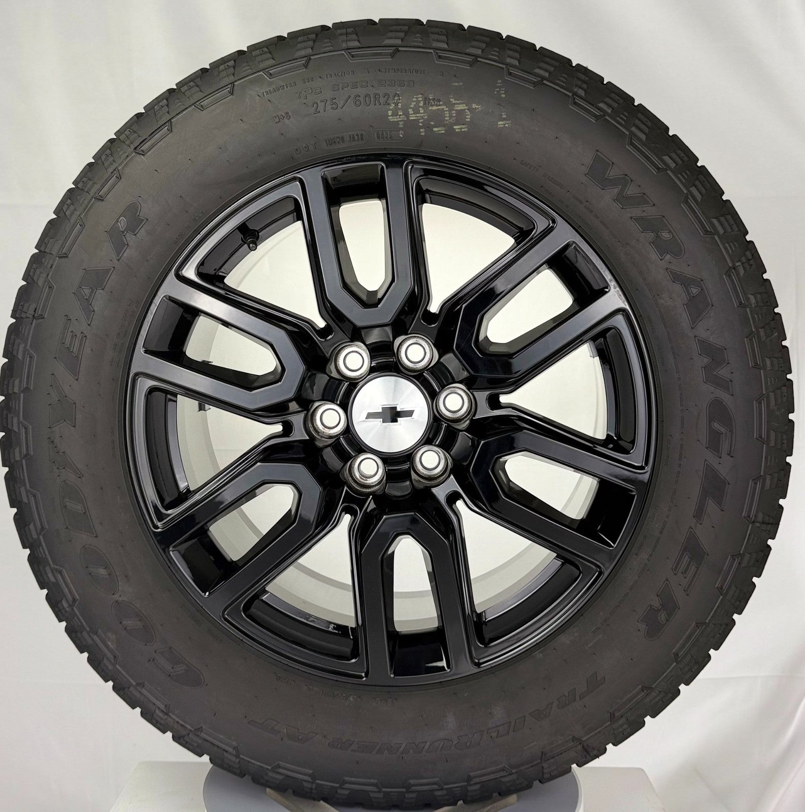 20" Chevy Silverado Tahoe Suburban Black OEM Wheels Goodyear AT Tires TPMS LUGS0