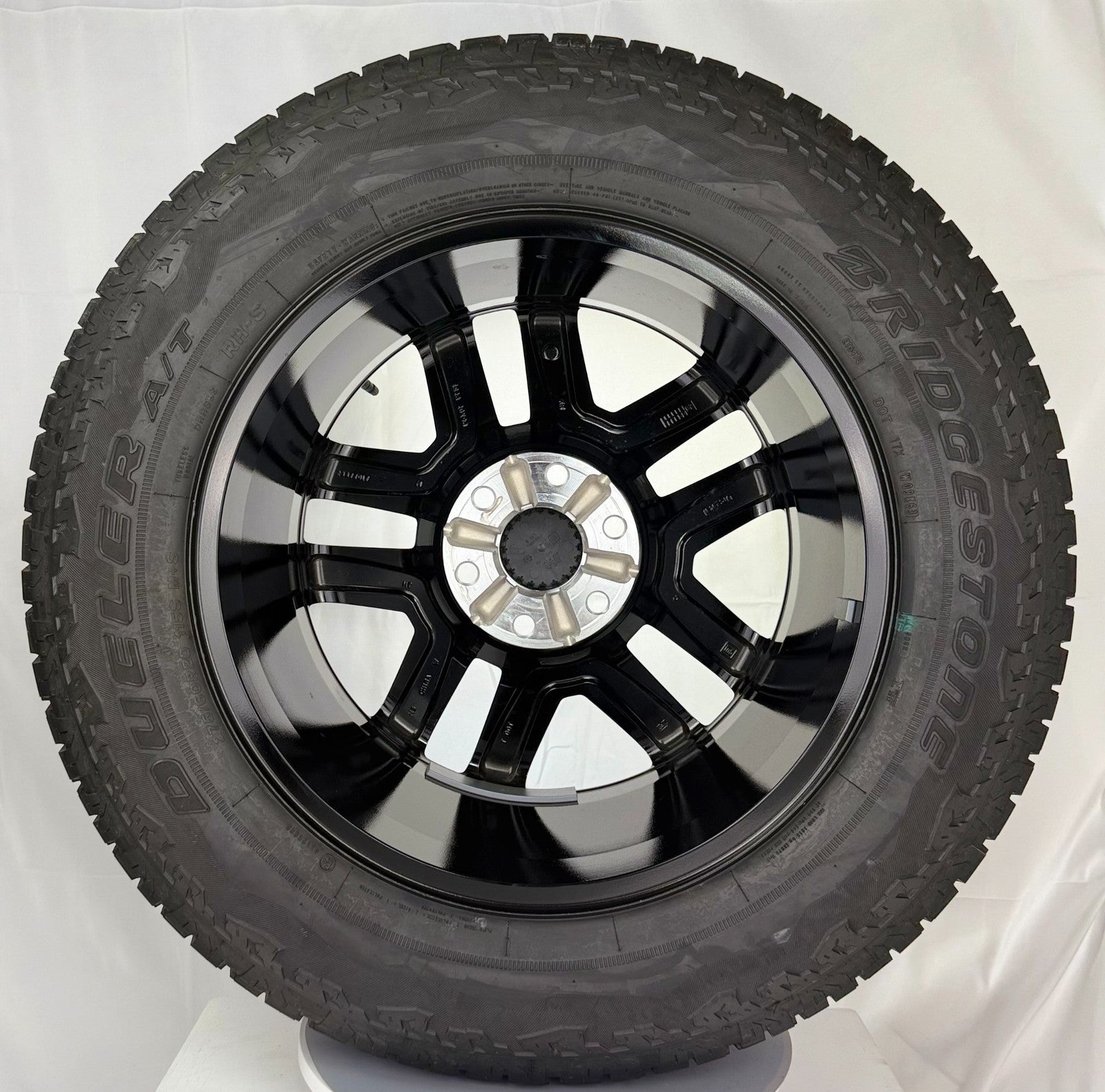 20" Chevy Silverado Black Trail Boss OEM Wheels Bridgestone AT Tire New Takeoff5