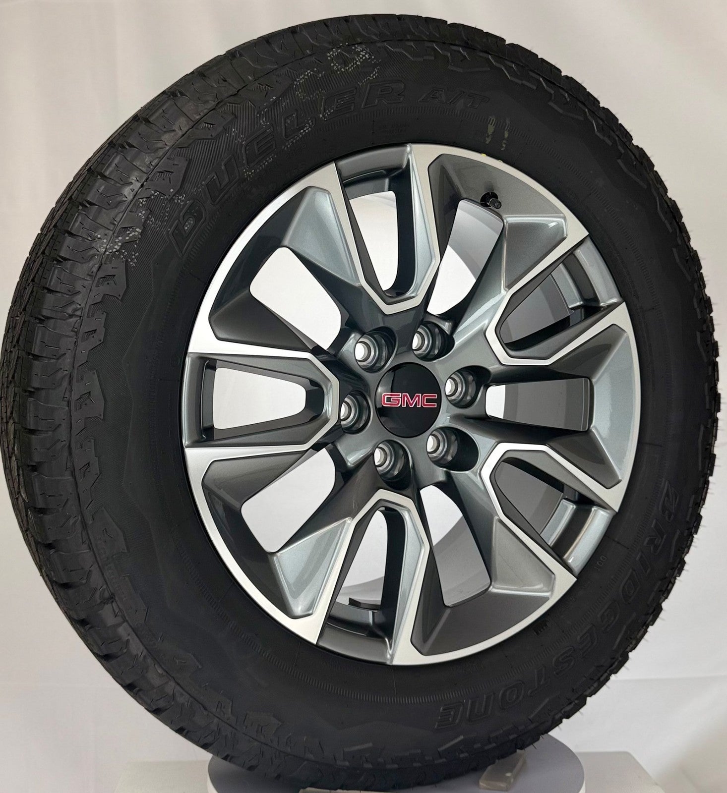 20" GMC Sierra Yukon Gunmetal OEM Wheels Bridgestone A/T Tires TPMS New Takeoff6