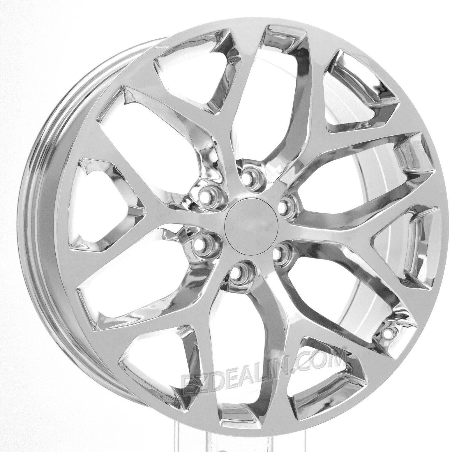 Chrome Snowflake 22" Wheels 33x12.50 Mud Tires TPMS Lugs GMC Sierra Yukon Denali1