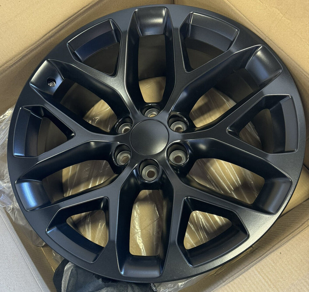 New Set 4 Satin Black Snowflake 22" Wheels Ironman HT Tires For GMC Sierra Yukon4