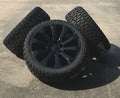 Gloss Black Ten Spoke 22" Wheels Blackhawk R/T Tires GMC Sierra Yukon Set 40