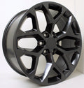 GMC 22" Satin Black Snowflake Wheels Rims For 2000-2026 Sierra Yukon Escalade0