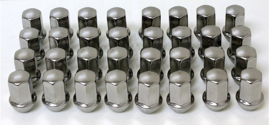 Set Of 32 NEW TAKEOFF GM Chevy Silverado Factory Polished 14x1.5 Lug Nuts0