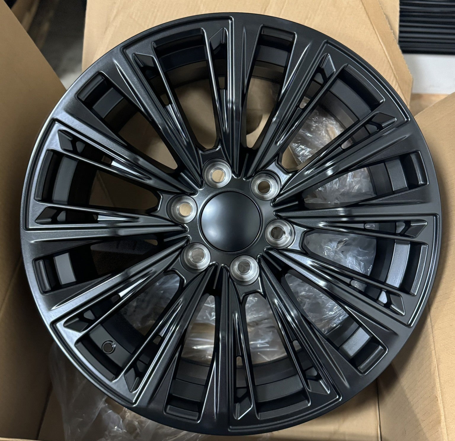 20" Satin Black Cadillac Escalade Style Wheels + All Season Tires Fits 2014-20261