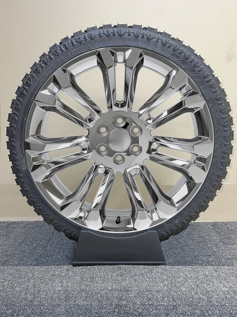 7 Split 24" Chrome Wheels X/T Tires Chevy Silverado Tahoe GMC Sierra Yukon1