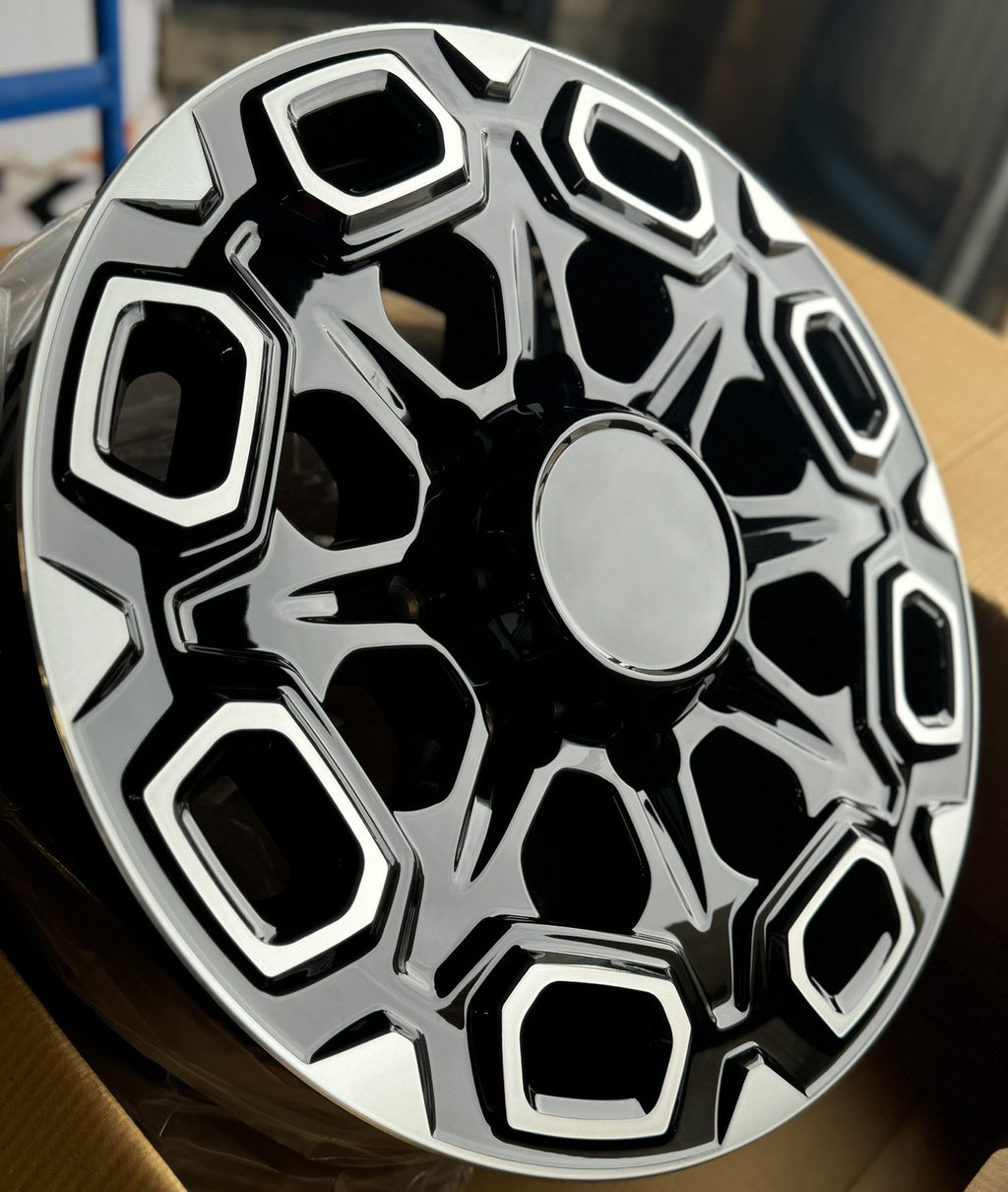 2011-2026 Chevy Silverado 2500 Black & Machine CV64 20" 8-180 Wheels 33x12.5 R/T1