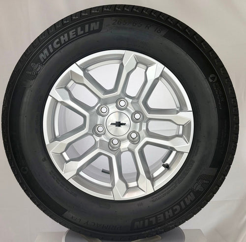 18" Chevy Silverado Tahoe Suburban OEM Silver Wheels Michelin Tires New Takeoff0