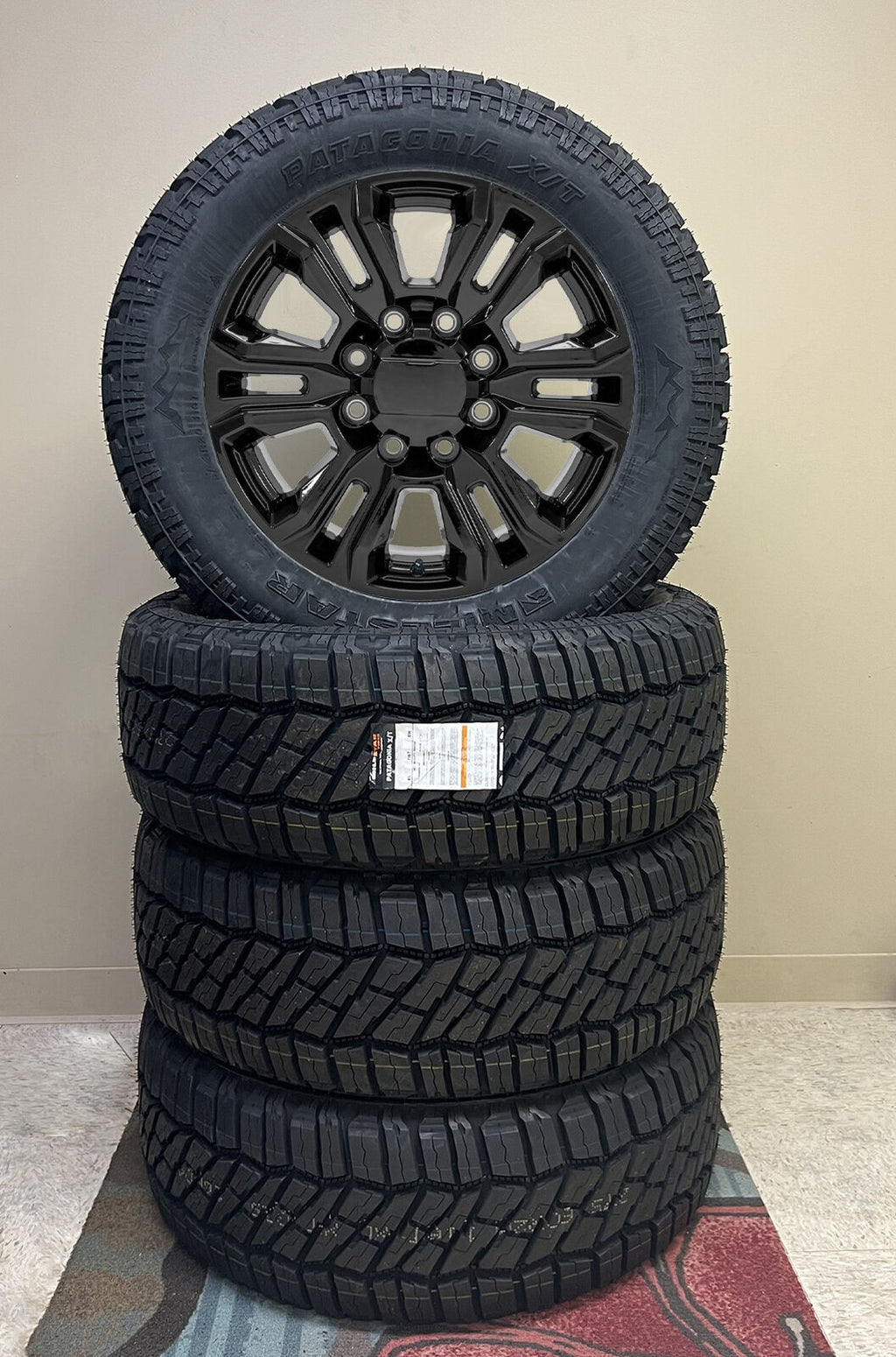 2011-2026 Chevy Silverado 2500 Gloss Black CV70 20" 8 Lug Wheels Milestar XT0