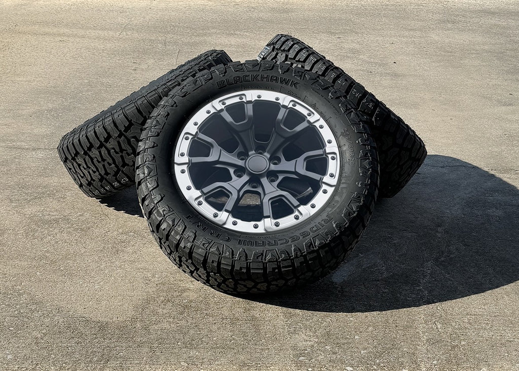 Ford F150 20" Satin Black Gray Billet Replica Wheels Ridgecrawler RT Tires TPMS0