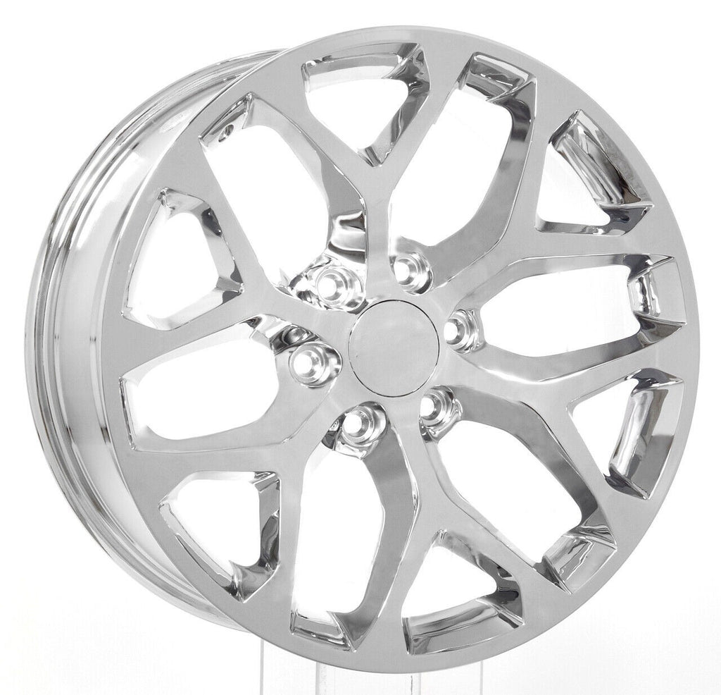 Chevy Silverado 20" Chrome Snowflake Replica Wheels Falken 275/60R20 AT Tires1