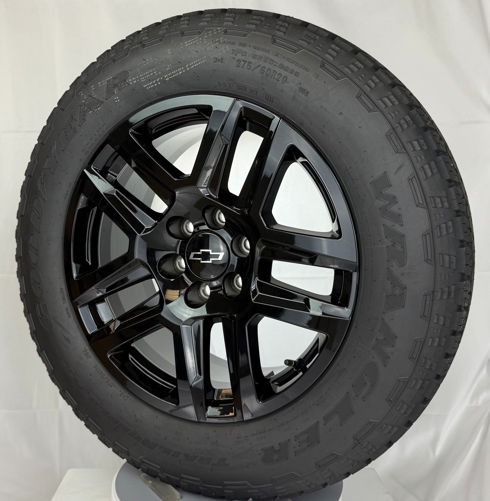 20" Chevy Silverado Black Trail Boss OEM Wheels Goodyear A/T Tire TPMS LUG NUTS1