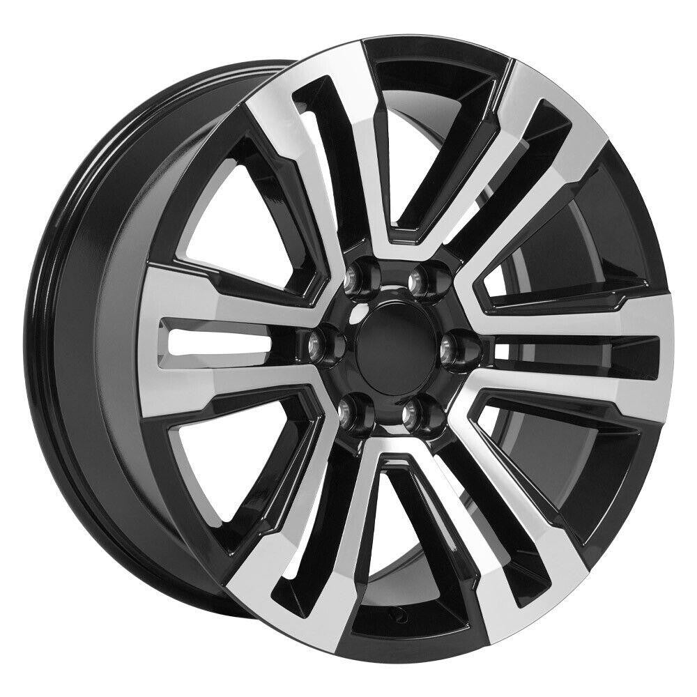 GMC 20" Black Machine Denali Split Spoke Wheels BFG AT Tire 2000-26 Sierra Yukon1