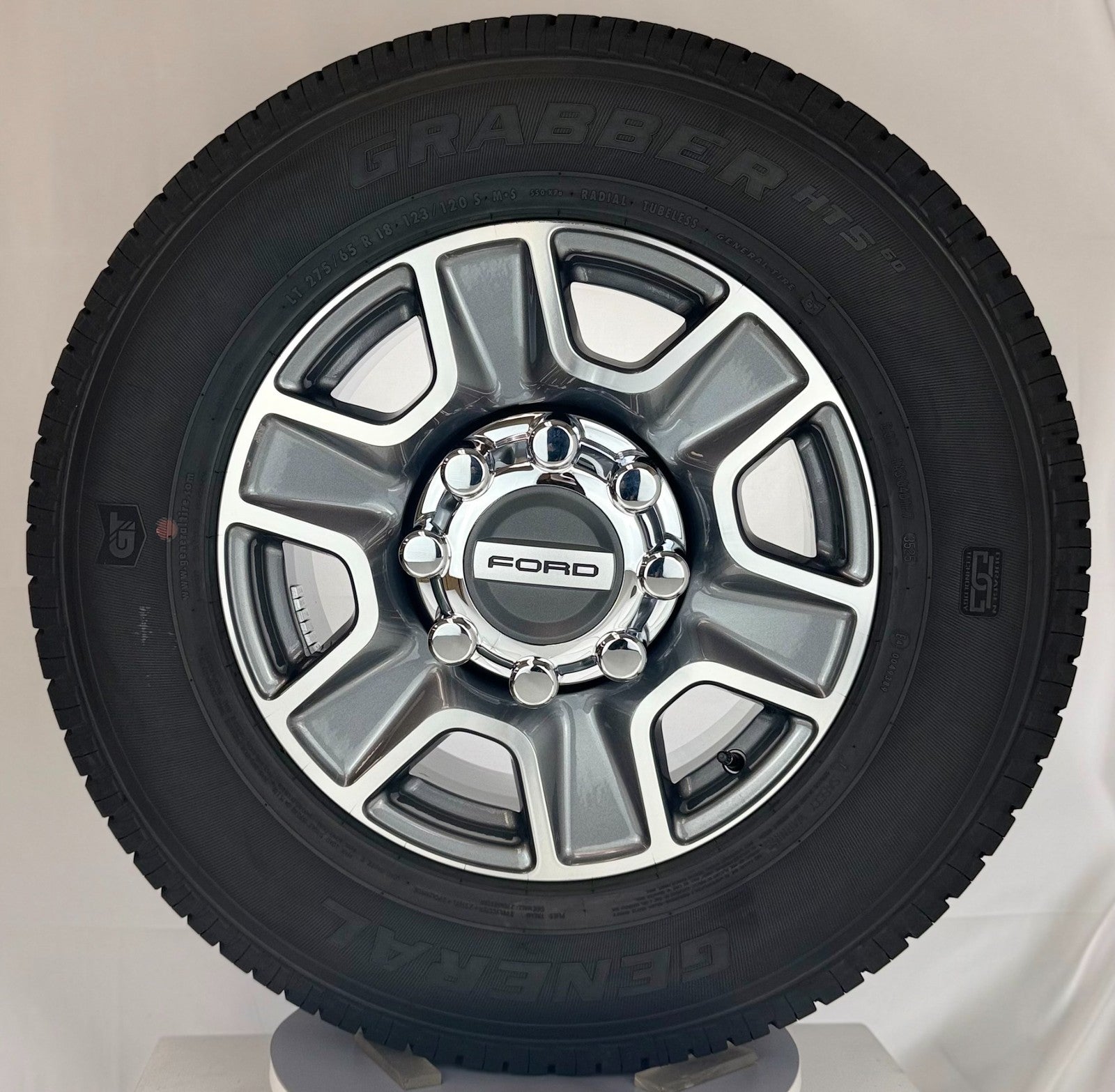 Ford F250 F350 18" Gunmetal Machined OEM Wheels General HT Tires New Takeoff0