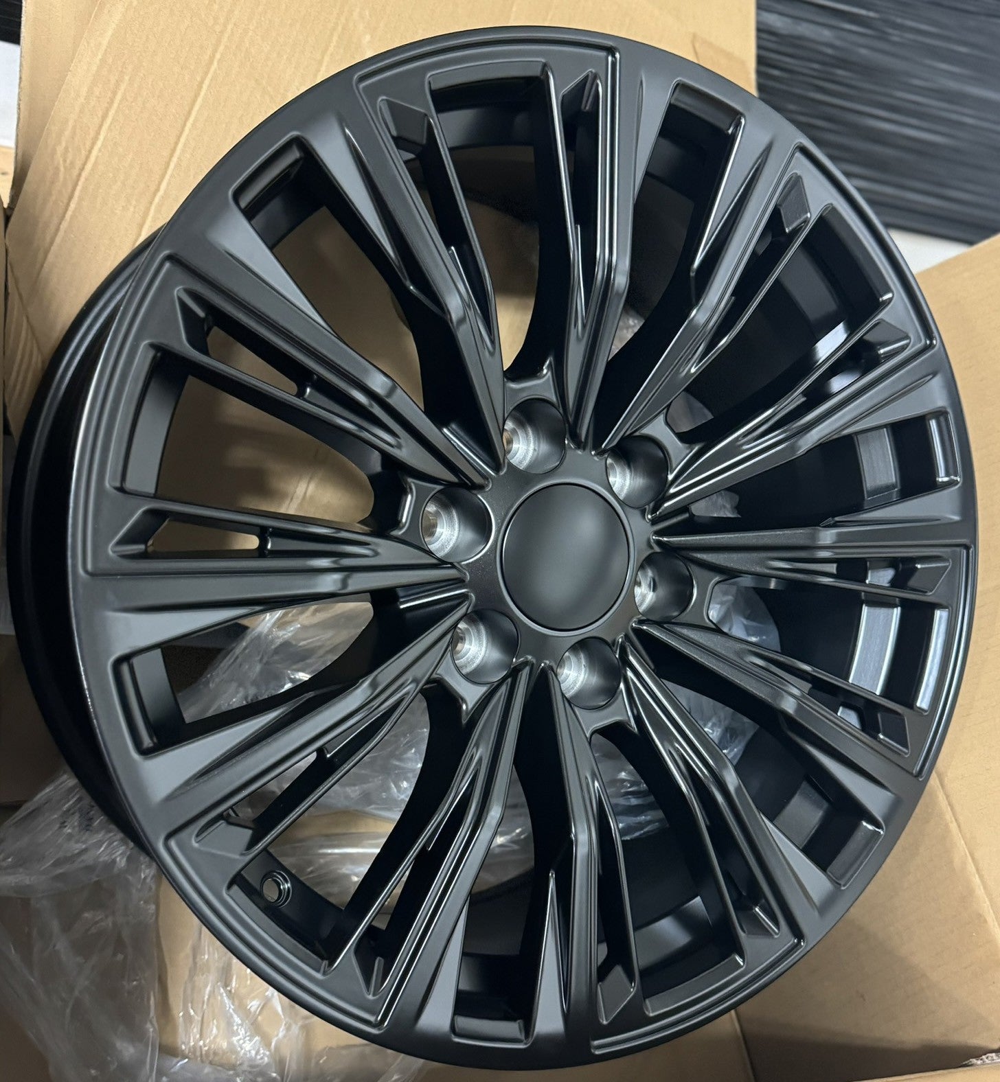 20" Satin Black Cadillac Escalade Style Wheels + All Season Tires Fits 2014-20262