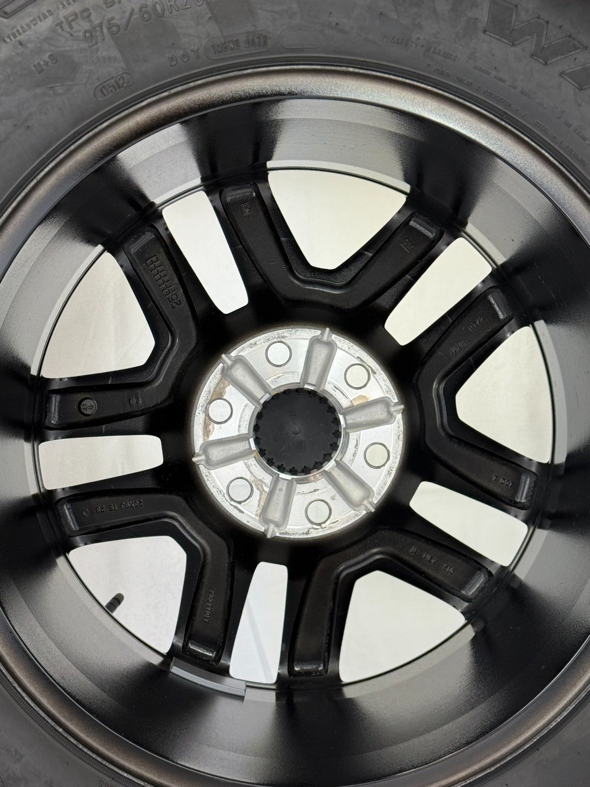 20" GMC Sierra Yukon Black OEM Wheels Goodyear A/T 275/60R20 Tire TPMS LUG NUTS7