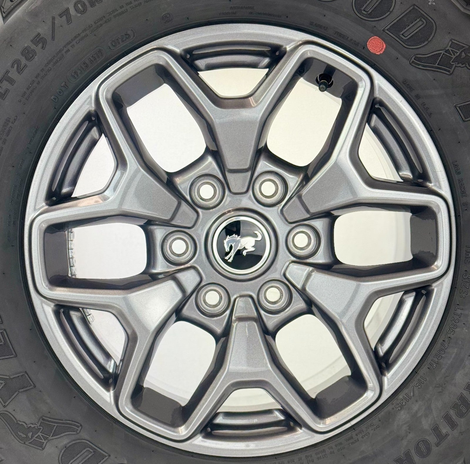 Ford Bronco OEM 17" New Takeoff 2022-2026 Grey Machine Wheels Goodyear M/T Set 51