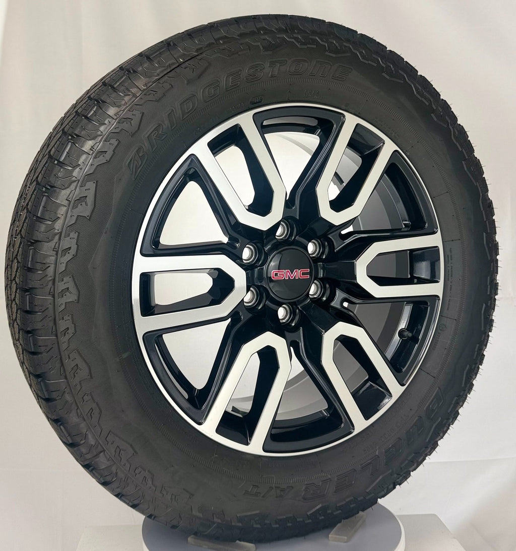 20" GMC Sierra Yukon Black And Machine AT4 OEM Wheels Bridgestone AT 275/60R204
