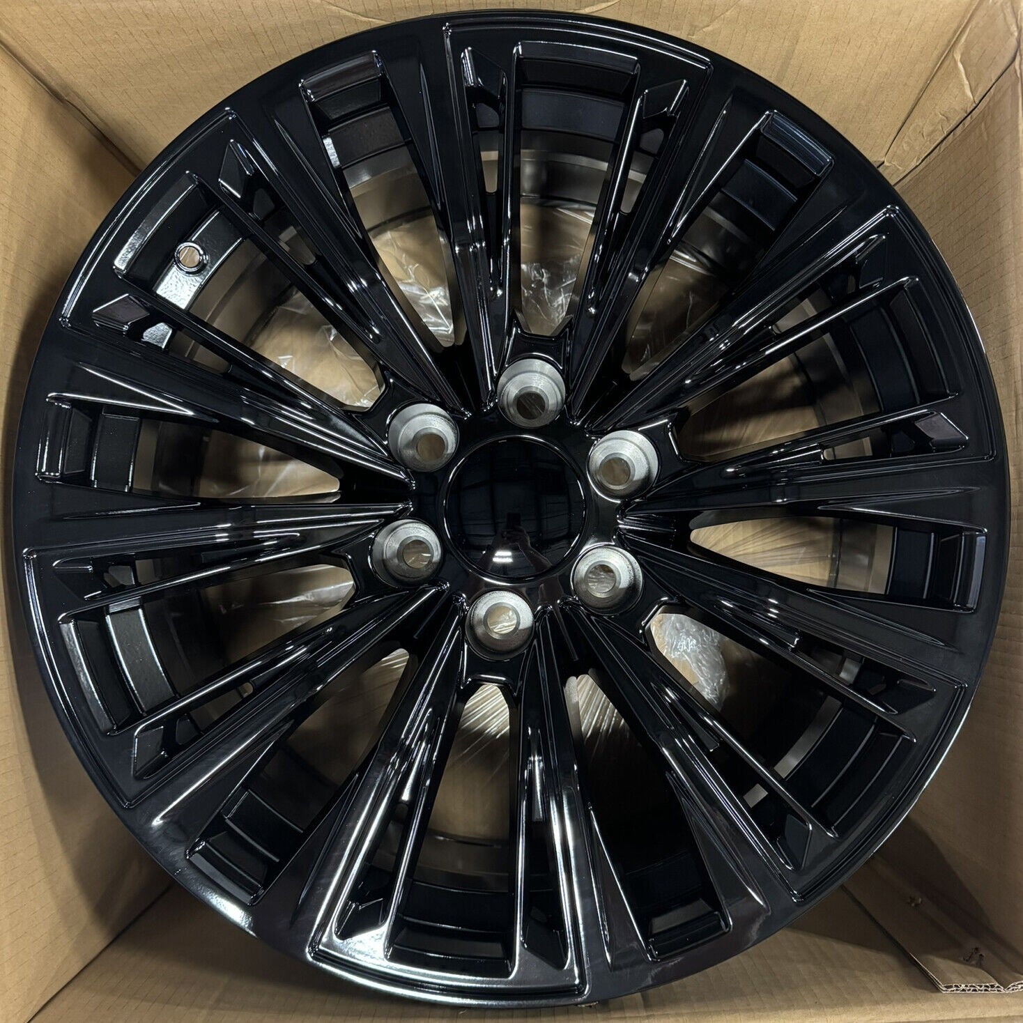 Gloss Black 22" Quarter Split Wheels Ironman H/T Tires GMC Sierra Yukon Denali4