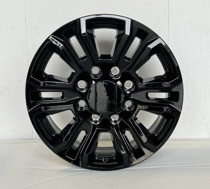2011-2026 GMC Sierra 2500 Black Split Spoke 20" 8-180 Wheels 275/65R20 R/T Tires4