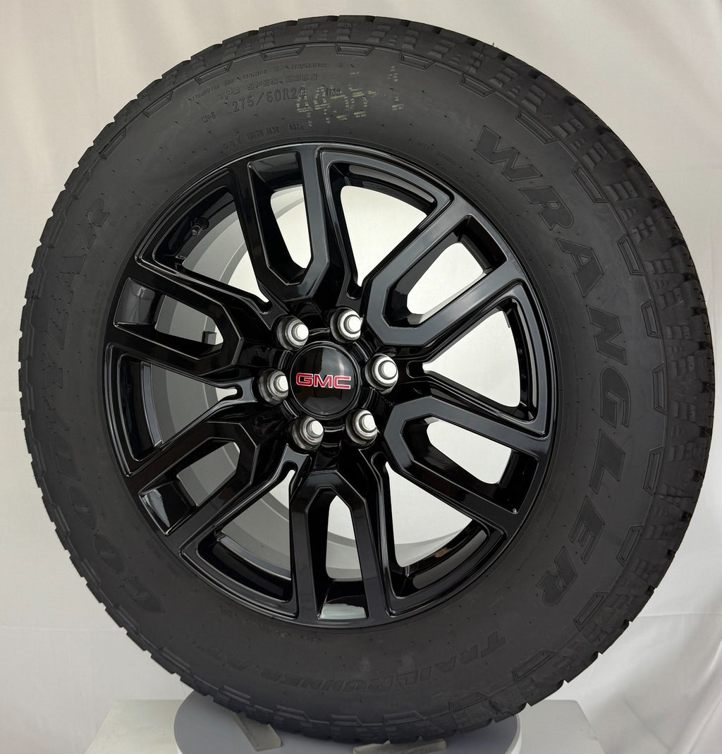 20" GMC Sierra Black Elevation Denali SLT OEM Wheels Goodyear AT Tires TPMS LUGS6