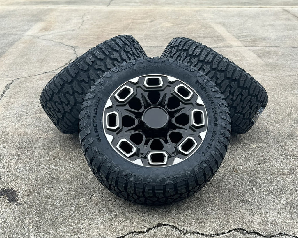 2011-2026 GMC Sierra 2500 Black & Machine CV64 20" 8-180 Wheels 33x12.50 R/T0