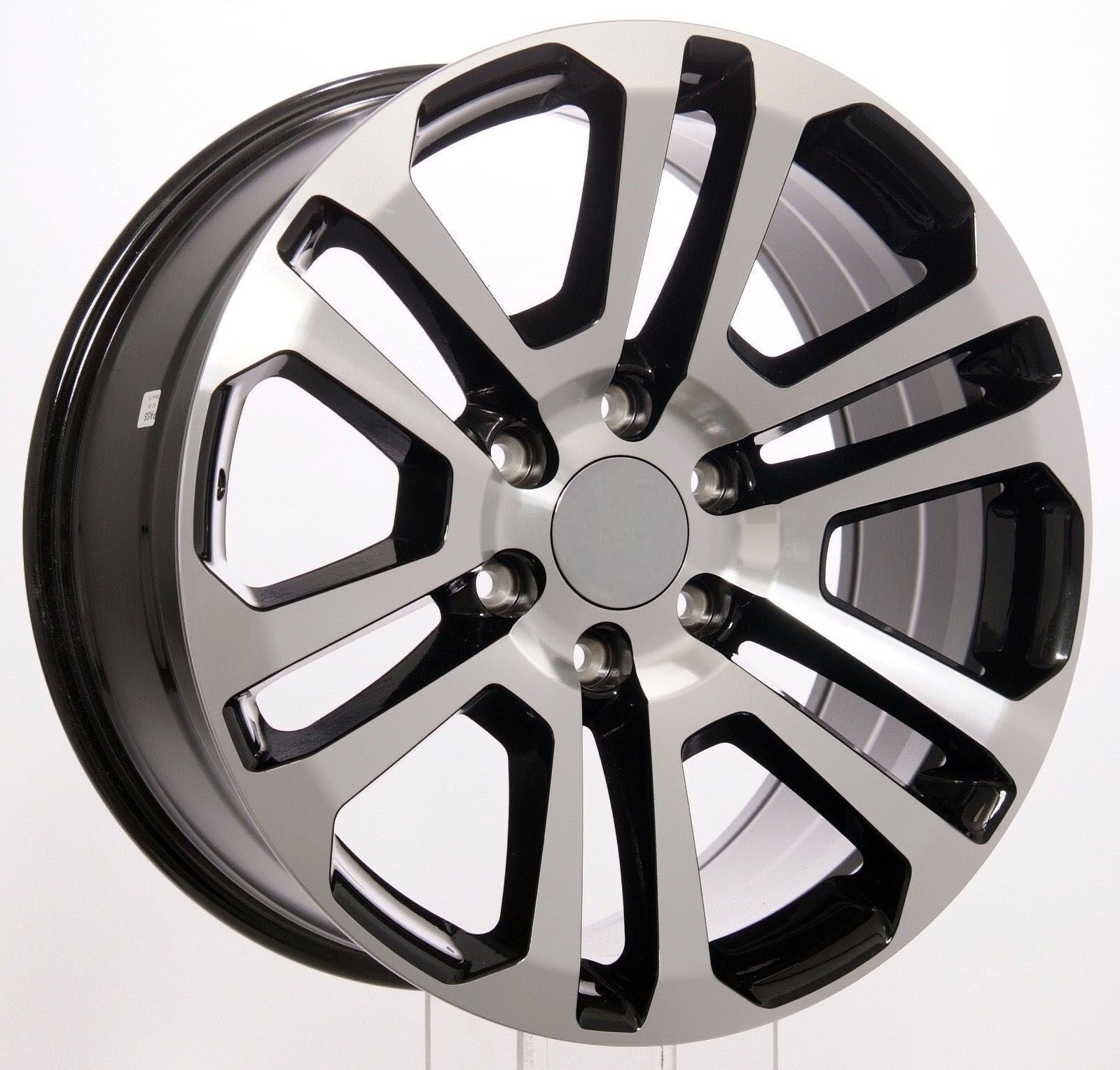 Chevy Silverado Tahoe Suburban 20" Black & Machine Split Spoke Wheels 2000-20260