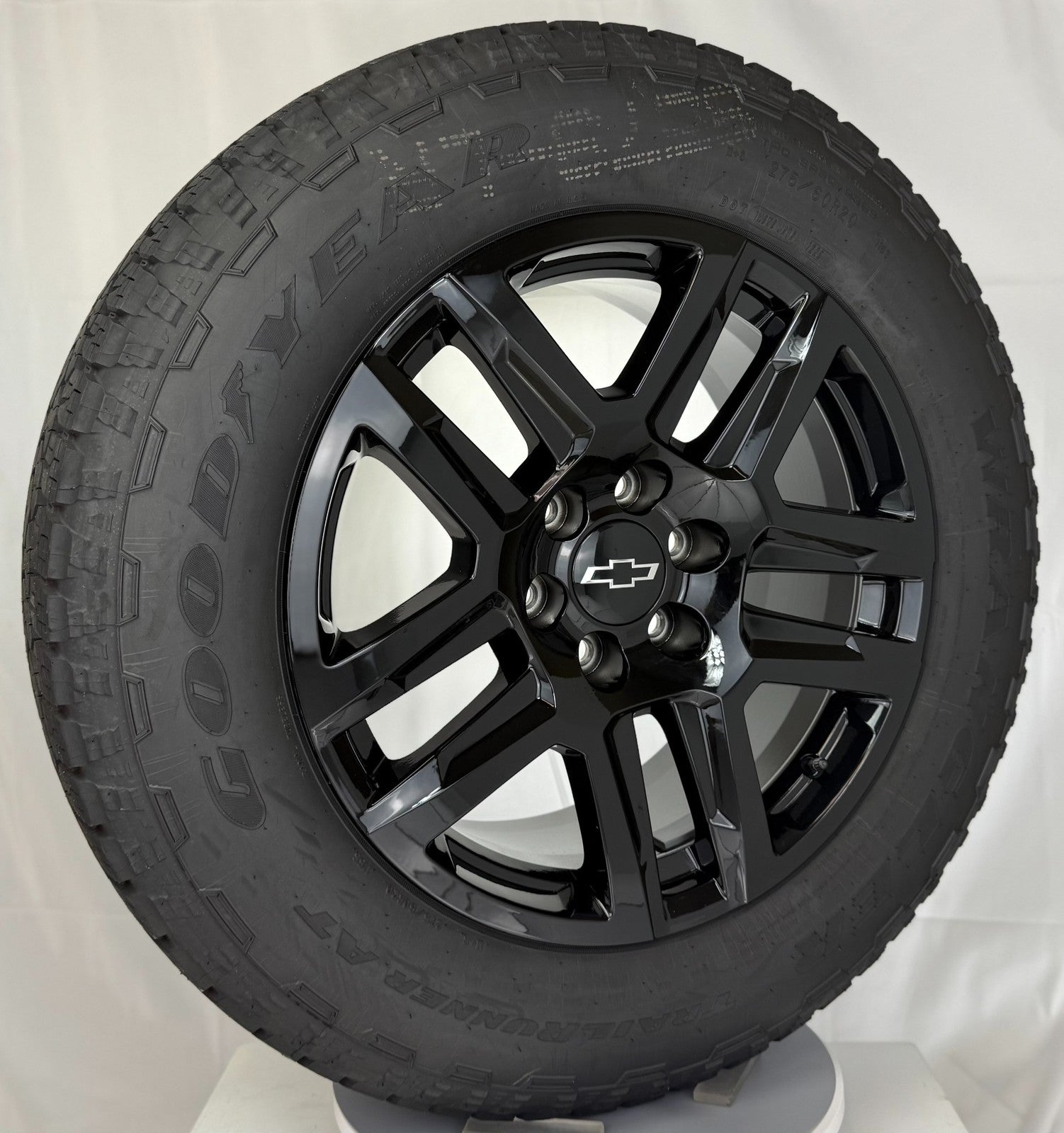 20" Chevy Silverado Black Trail Boss OEM Wheels Goodyear A/T Tire TPMS LUG NUTS2