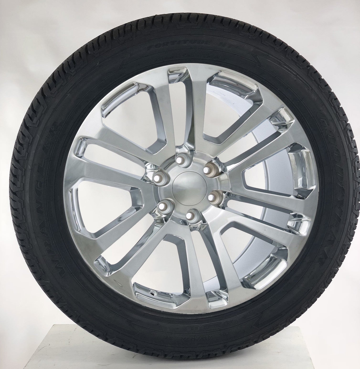 22" Chrome Split Spoke Wheels All Season Tires Chevy Silverado Suburban Tahoe0