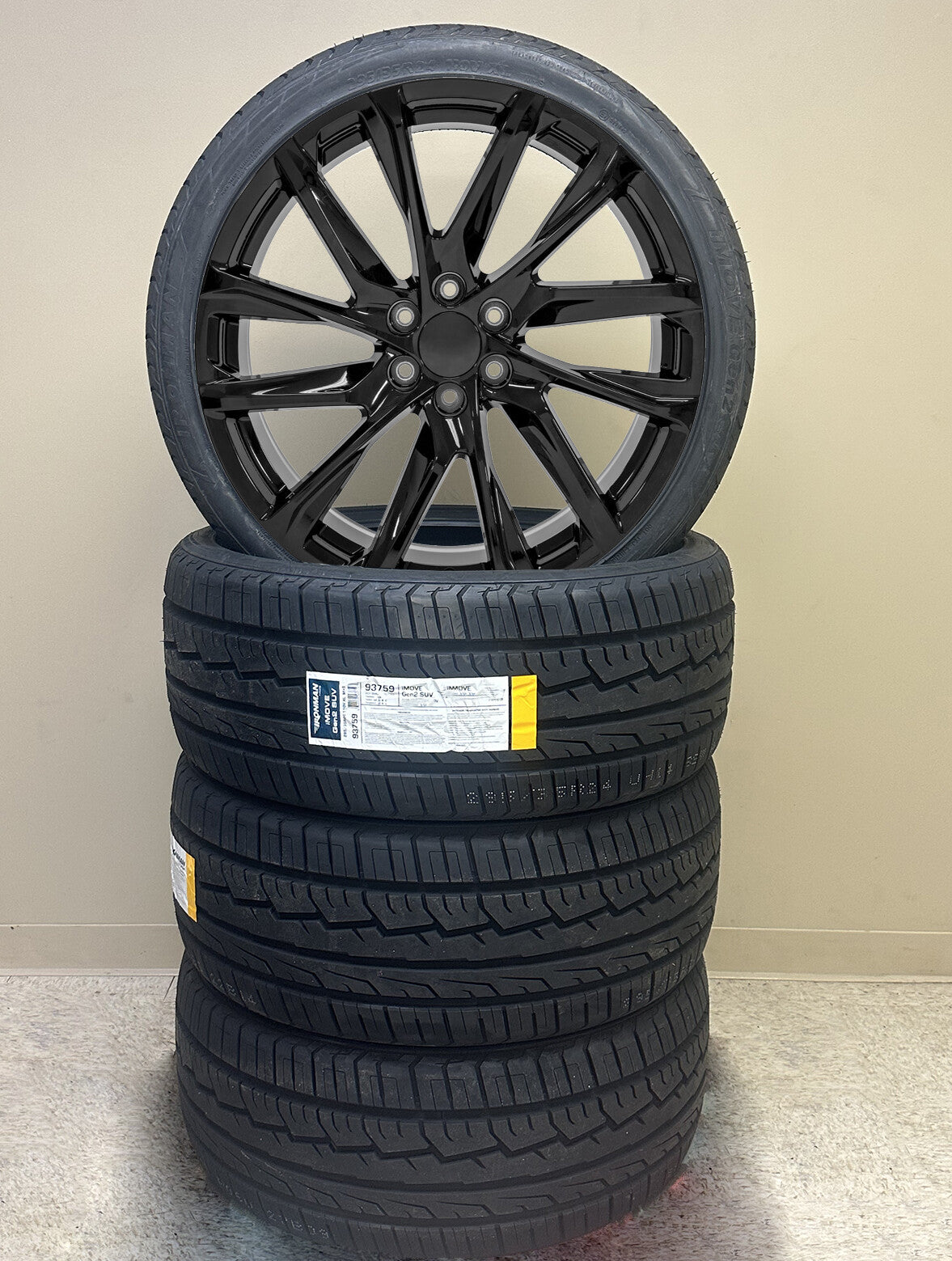 Black SSX 24" Wheels 295/35R24 Tires TPMS Escalade Tahoe Yukon Silverado Sierra1