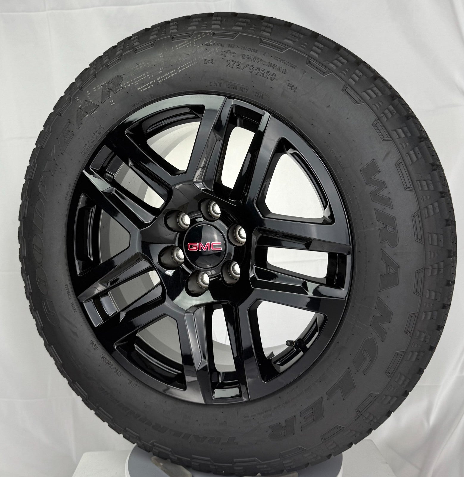 20" GMC Sierra Yukon Black OEM Wheels Goodyear A/T 275/60R20 Tire TPMS LUG NUTS4