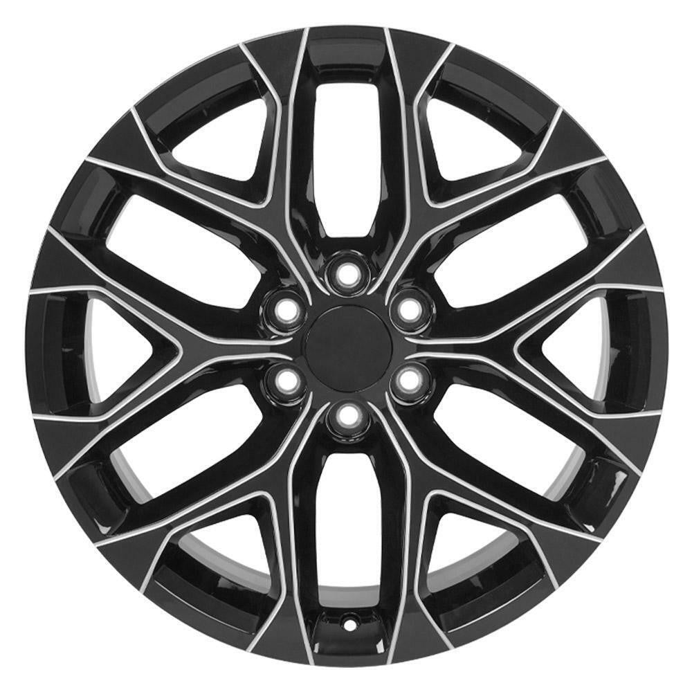 GMC 22" Gloss Black Milled Snowflake Wheels 2000-2026 Sierra Yukon Denali1