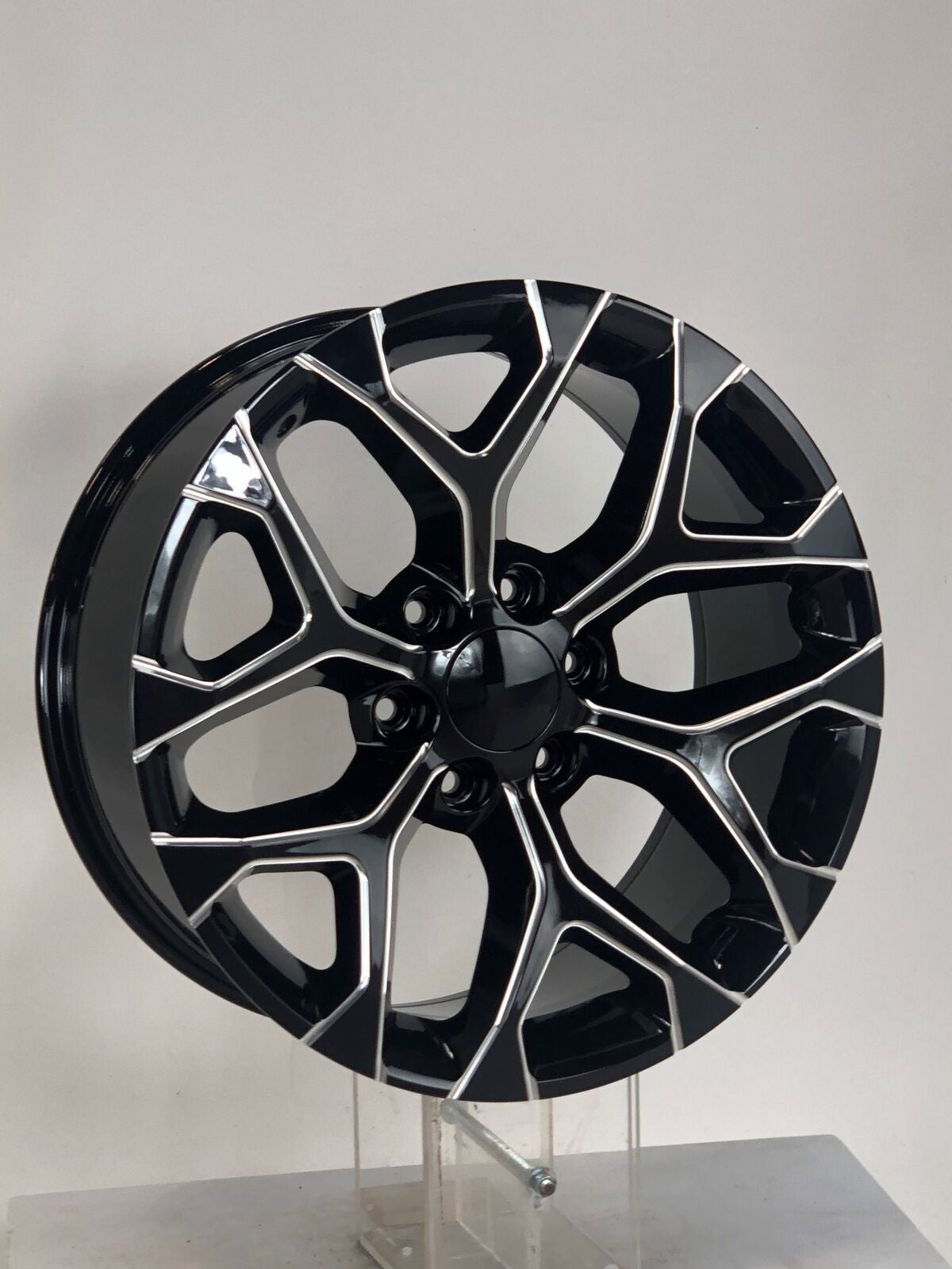 Chevy 20" Black Milled Snowflake Wheels 275/60R20 Tires Silverado Tahoe Suburban1
