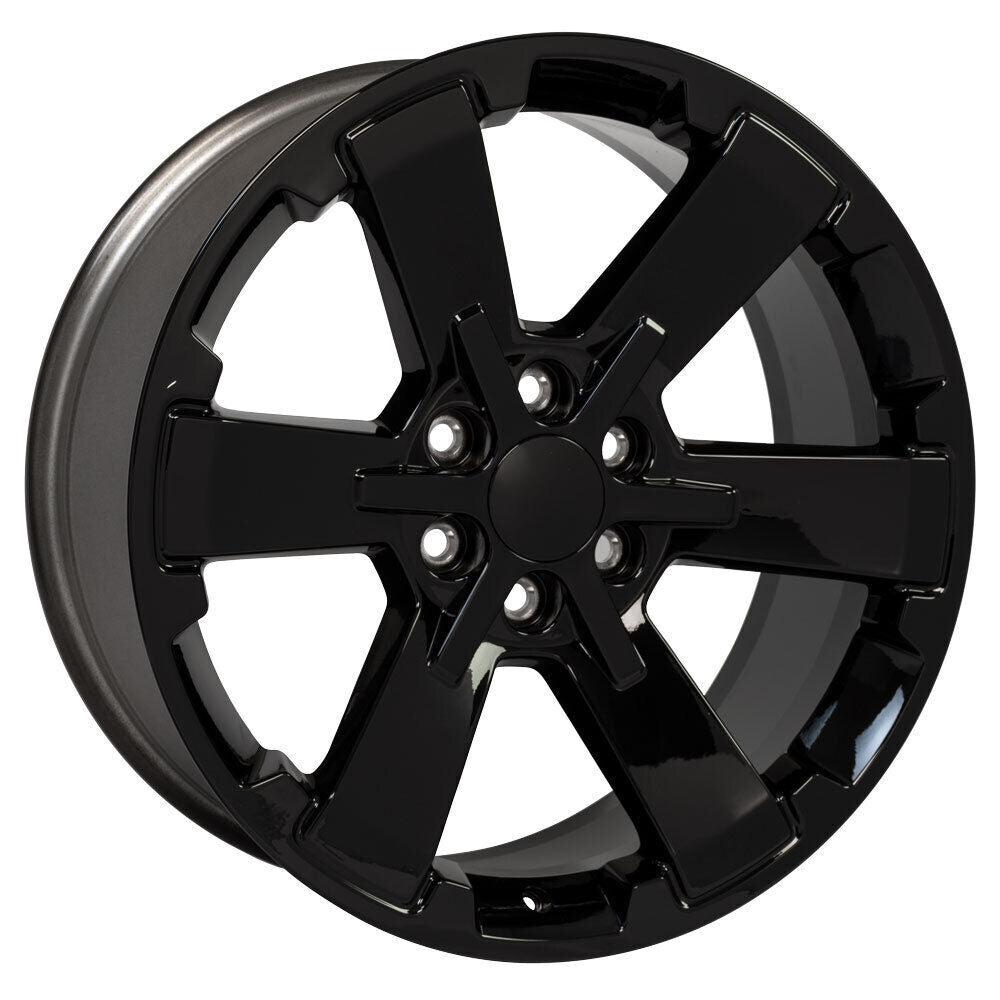 GMC 22" Gloss Black Rally Style Wheels Rims For 2000-18 Sierra Yukon Denali0