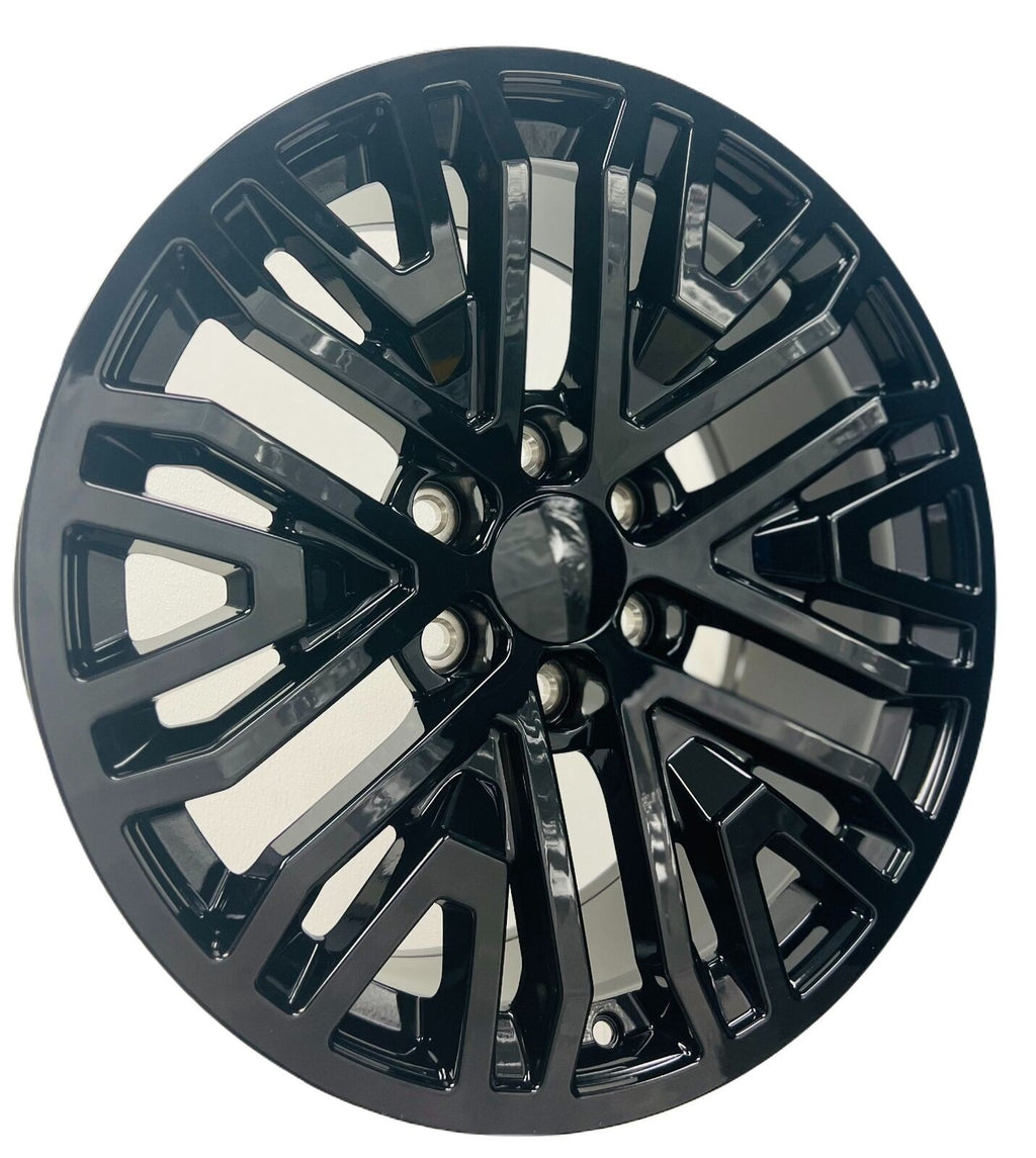 Gloss Black 22" Wheels Six Split for 2000-2026 Chevy Silverado Tahoe Suburban1